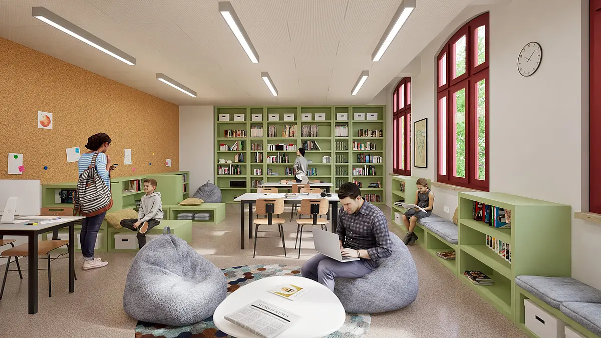 Arbeitsplätze und Ausstattung für eine Schulbibliothek – Spendenprojekt der Boni Hamburg-Wilhelmsburg